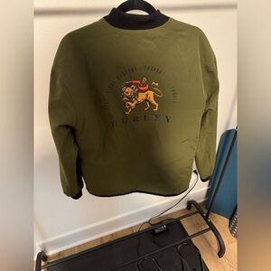 Hurley Bomber Mens Full Zip Classic Coach Jacket Green Medium - reversible